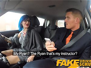 fake Driving school handsome emo gets her backside torn up