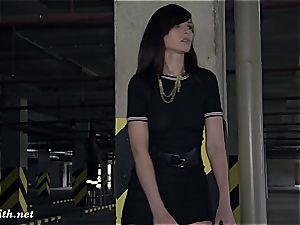 Jeny Smith unsheathing her flawless bod in a parking garage