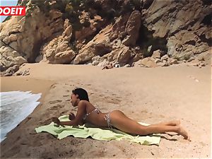LETSDOEIT - red-hot black teenager humped rock hard At The Beach